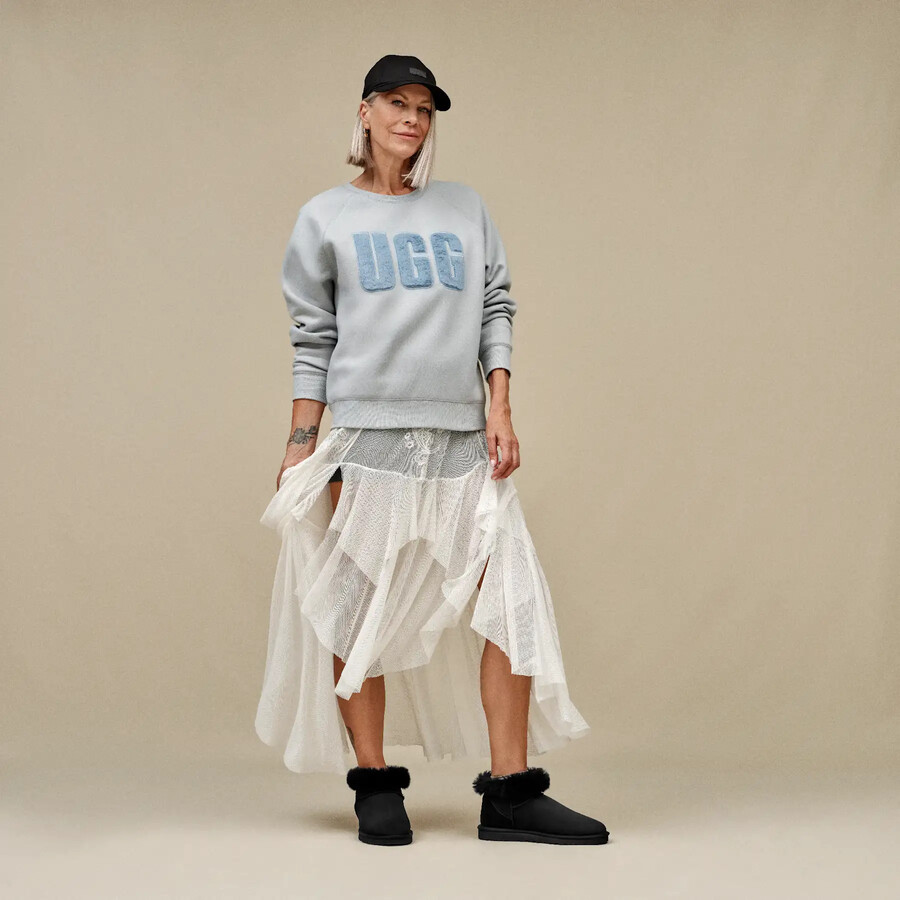 bluza z okrągłym dekoltem madeline fuzzy logo